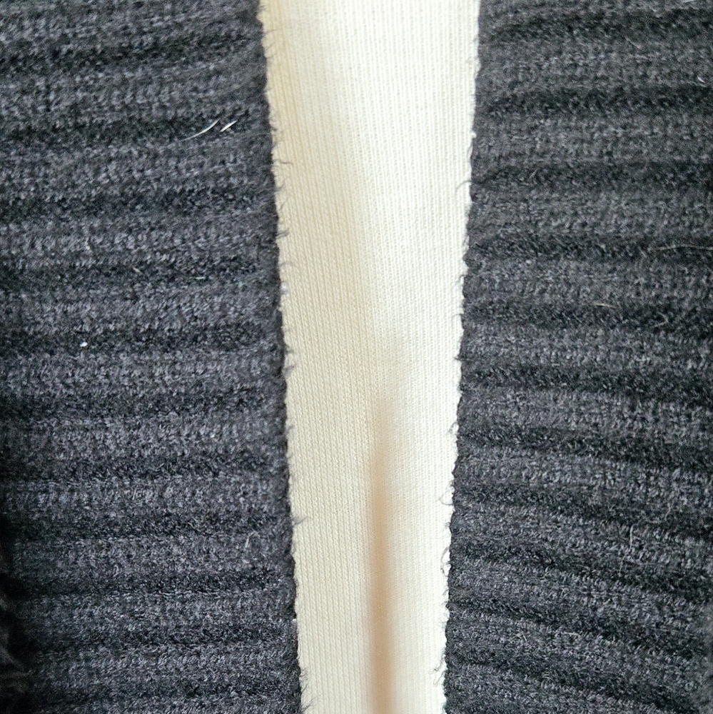 BAREFOOT DREAMS Cozy Chic Ribbed Knit Trim Cardigan Sweater Coat Black 1X - Picture 8 of 12